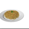 Delicious Spaghetti Served On White Plates With Red Toppings And Green Garnish