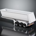 White Three Axle Dump Trailer With Modern Design And Reflective Surface 3d model