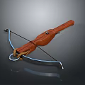Traditional Handcrafted Crossbow With Wooden Body Blue Bowstring And Metal Trigger