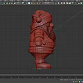 Santa Claus Doll In Red Outfit With White Beard And Santa Hat 3D Cartoon Style