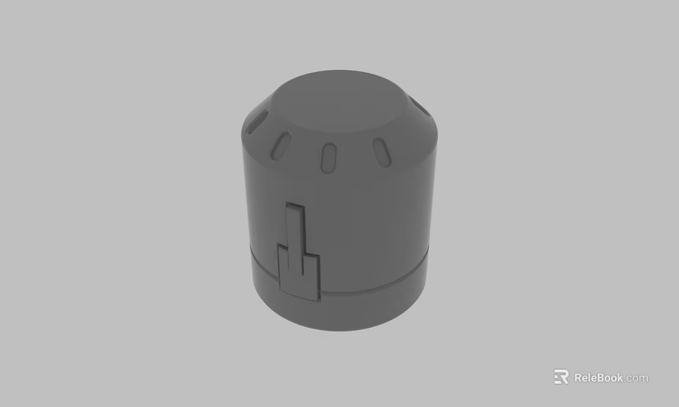Gray Cylindrical Object With Small Holes And Unique Pattern Design 3d model 