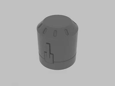 Gray Cylindrical Object With Small Holes And Unique Pattern Design 3d model