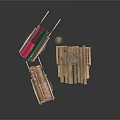 Vintage Wooden Carts And Market Stalls With Rustic Wooden Cages Display Setup