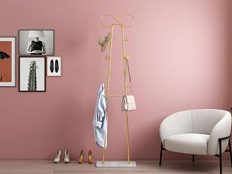 Light Luxury Clothes Hanger Coat Rack 3d model