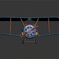 Blue Biplane Model With Vintage Design For Aerospace Collection And