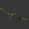 Green Plant Branches With Brown Spots And Gray Stone Placed In The Middle