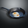 Durable Cast Iron Skillet With Perfect Fried Eggs For Daily Kitchen Use