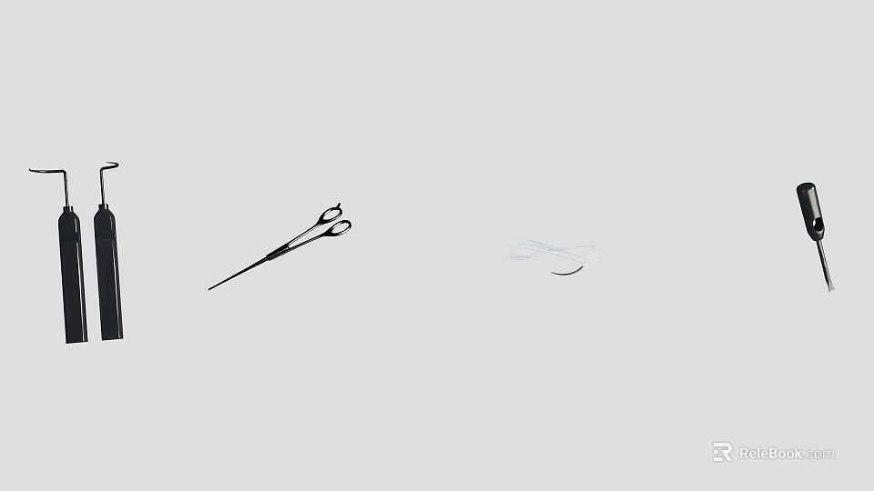 Professional Medical Surgical Instruments Including Forceps Scissors And Sutures For Clinical Use 3d model 