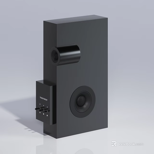 Modern Black Sharp Home Audio Speaker With Compact Design And Control Panel 3d model 