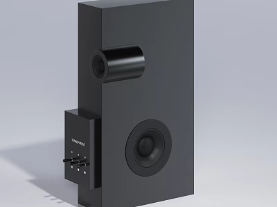 Modern Black Sharp Home Audio Speaker With Compact Design And Control Panel 3d model