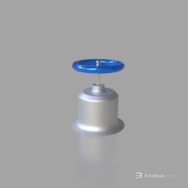 Adjustable Industrial Equipment Control Knob With Blue Top And Silver Base 3d model 