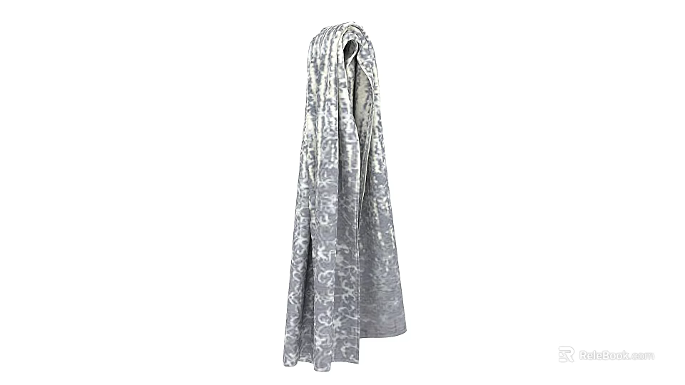 Elegant Silver Patterned Scarf Design With Intricate Patterns And Soft Comfortable Texture 3d model 