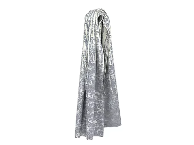 Elegant Silver Patterned Scarf Design With Intricate Patterns And Soft Comfortable Texture 3d model