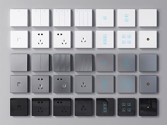 Modern Switch Socket Panel 3d model