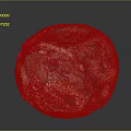 Colorful Spherical Sculpture with Intricate Textures Multicolored Surface Central Hole and Artistic Carving Details