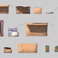 Assorted Cardboard Boxes in Various Sizes Open and Closed Packaging Containers 3d model