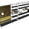 Modern Metal Frame Multi Tier Shelving Unit For Interior Storage And Decor