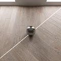 Light Colored Wooden Floor With Natural Texture And Silver Sphere 3d model