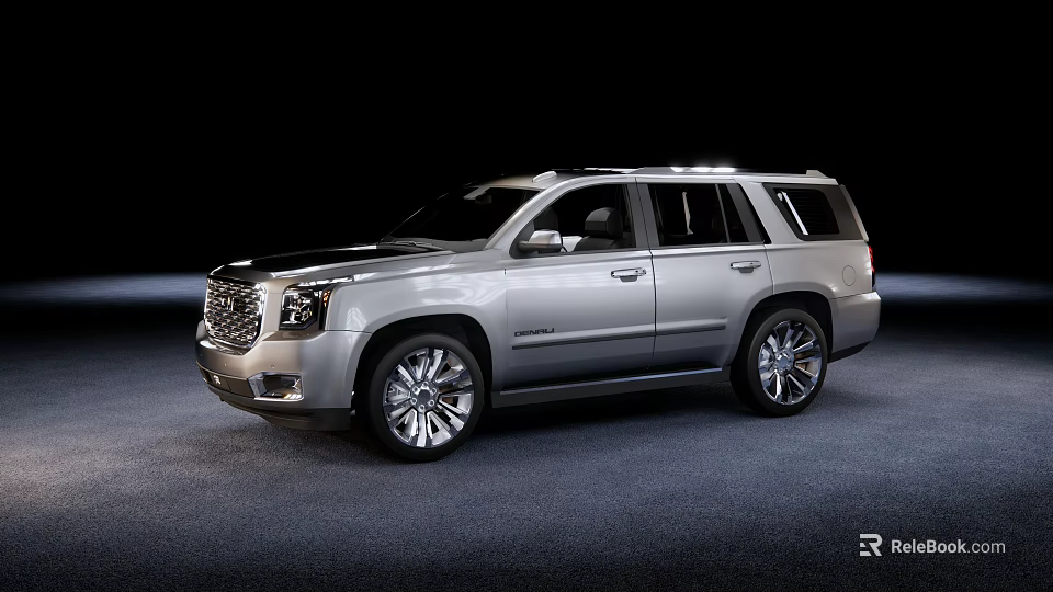 Silver Full Size SUV Exterior With Roof Rack Large Alloy Wheels And Sleek Lines 3d model 