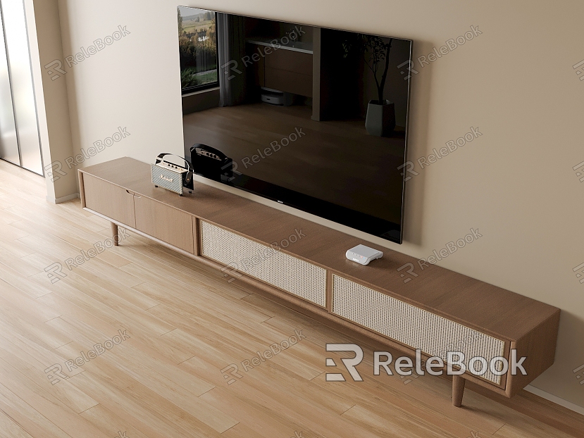 Modern TV Cabinet Combination Solid Wood TV Cabinet model