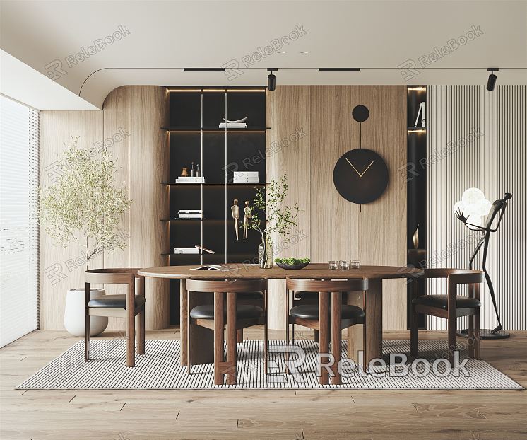 Modern Dining Table and Chair Combination model