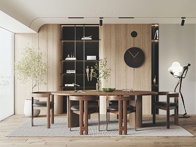 Modern Dining Table and Chair Combination model