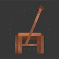 Low Poly Wooden Lounge Chair With Orange Color And Simple Structure For Relaxation