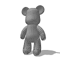 Modern Decorative Mesh Grid Bear Ornament Set For Home Interior Decoration