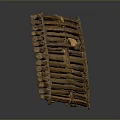 Scenic Rural Landscape With Handwoven Bamboo Fence And Natural Wood Texture