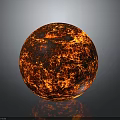 Glowing Red Orange Sphere With Lava Like Texture And Shiny Reflective Surface 3d model
