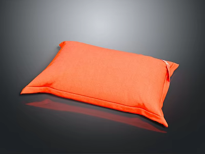 Modern Orange Square Decorative Pillow With Soft Fabric For Home Furniture 3d model