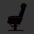 Burgundy Leather Office Chair With High Back Padded Armrests And Swivel Base