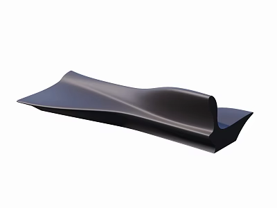 Modern Public Chair With Sleek Black Curved Design For Public Spaces 3d model