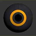 Black And Yellow Fitness Sphere With Circular Rings Holes And Surface Dots Design