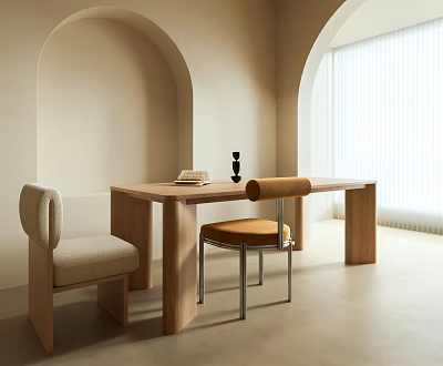 Quiet table and chair combination 3d model