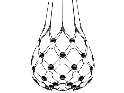 Unique Shaped Pendant Light With Modern Geometric Mesh Structure Design 3d model