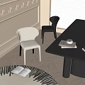 Stylish Beige And Black Dining Chairs With Wooden Floor Table Books And Bright Window Light