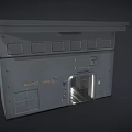 Gray Metal Entrance Gate For Industrial Control Room With Control Panel And Vents