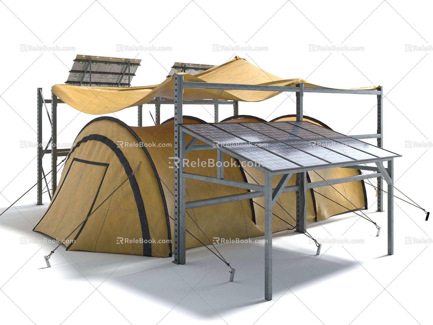 Style awning tent pergola camping equipment 3d model