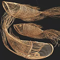 Fish Shaped Woven Ornaments For Decoration 3d model