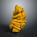 Yellow Twisted Coiled Soft Fabric Towel As Daily Decorative Household Item