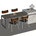 Modern Bar Counter With Wooden Tabletop Metal Frame Chairs And White Storage Cabinets