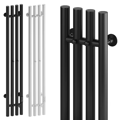 Modern Black and White Metal Door Handles for Home Interior Design Style 3d model