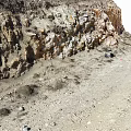 Natural Rocky Canyon Landscape With Stony Dirt Path And Steep Cliff Walls