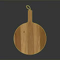 Round Wooden Chopping Board With Handle For Kitchen Food Preparation