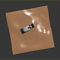 Weathered Metallic Wreckage With Curved Panels On Orange Desert Sand Dunes