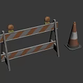 Orange White Striped Traffic Barricade And Safety Cone For Road Work