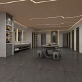 Elegant Modern SPA Sauna Interior With Stone Walls Wooden Ceiling And Soft Lighting