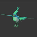 Vibrant Blue Bird With Spread Wings White Belly And Orange Beak On White Background