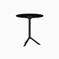 Simple Modern Round Table With Gray Top And Black Tripod Legs 3d model